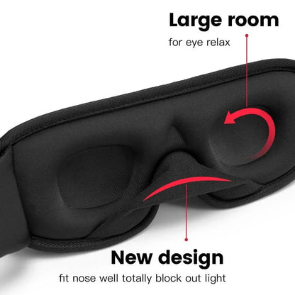 Soft, breathable 3D memory foam sleep mask in gray color providing total darkness and pressure relief for restful sleep