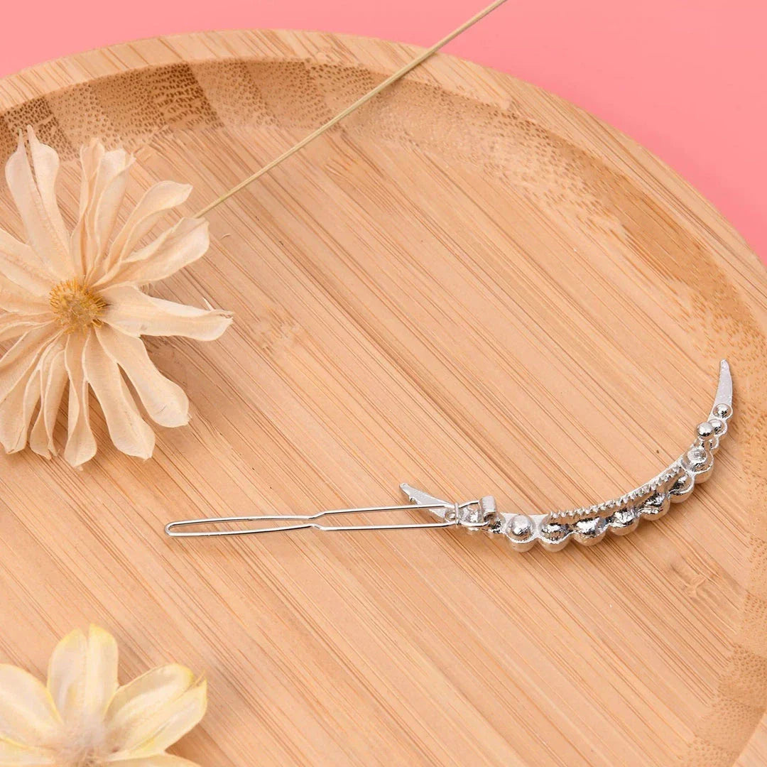 Elegant pearl and geometric hairpins in silver and gold tones, designed to elevate Kiwi women's hairstyles for any occasion.