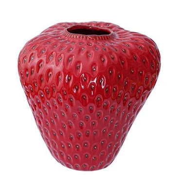 Stylish strawberry-shaped ceramic vase in various colors and sizes, perfect for adding Kiwi charm to your home decor