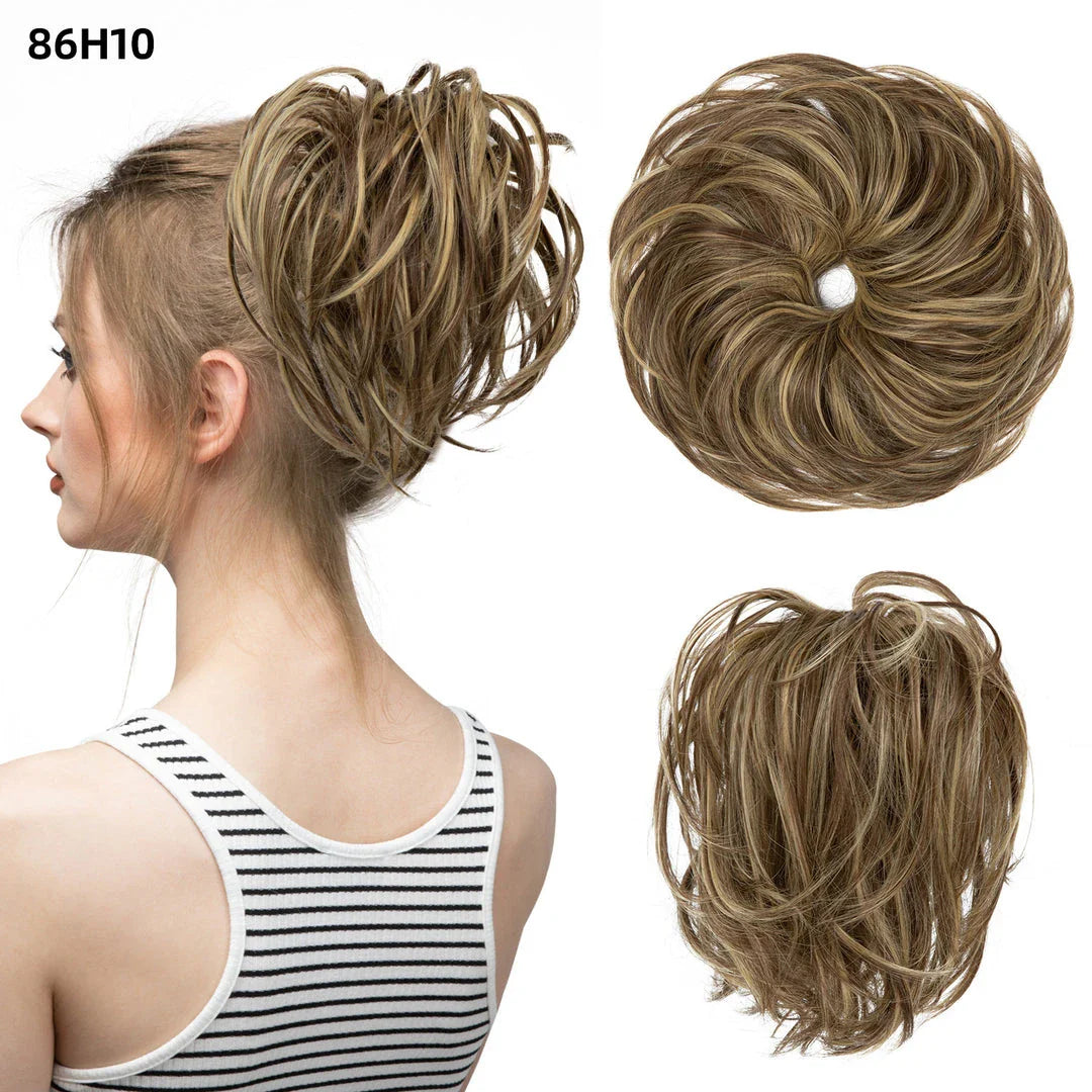 Fluffy and natural-looking hair bun made from premium domestic silk for easy, effortless updos