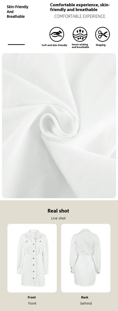 Stylish Commuter Dress in White - A sustainable and versatile wardrobe essential for the modern Kiwi woman