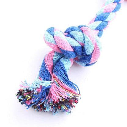 Chew-tastic braided cotton dog toy in the shape of a bone, available in brown and grey colours