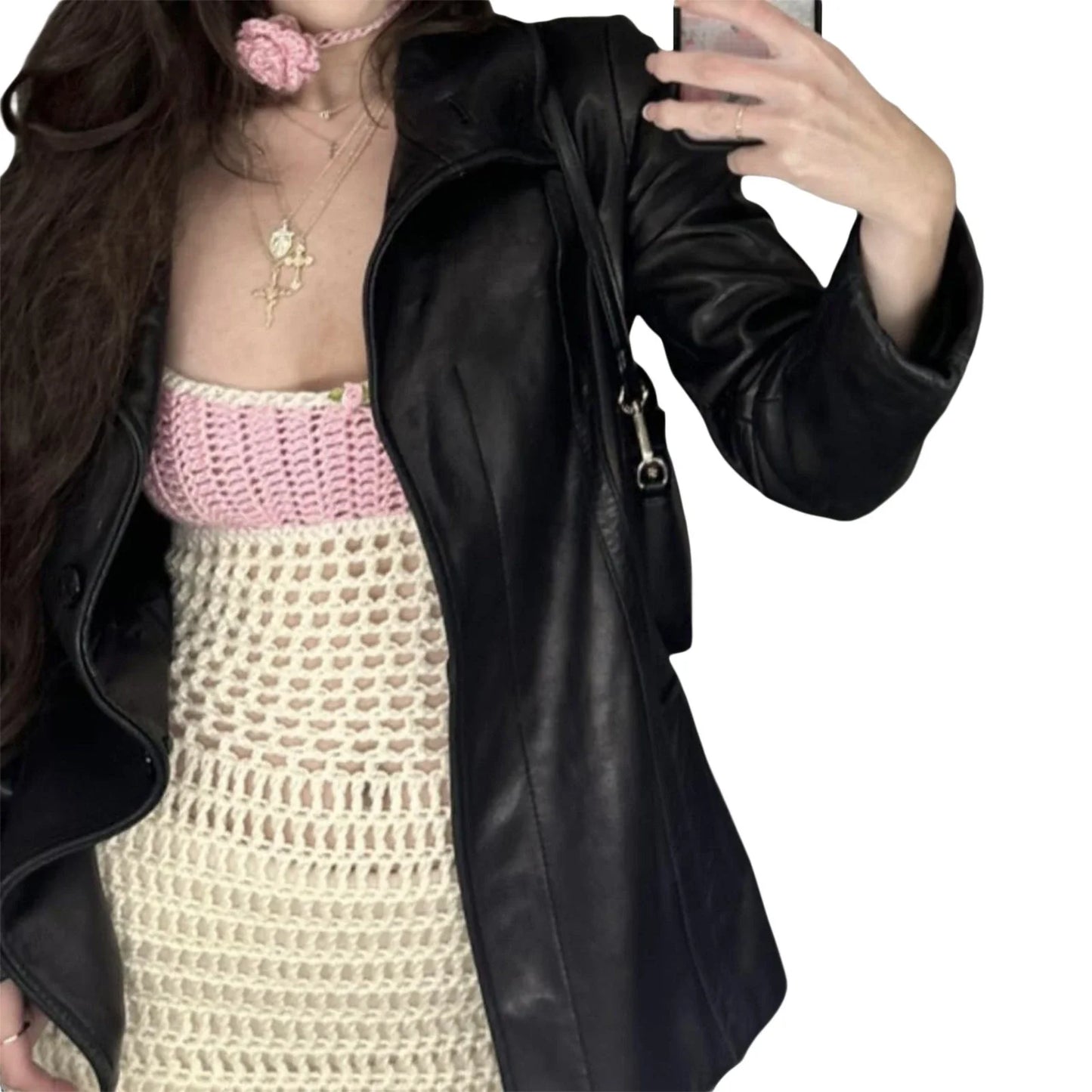 Stylish knitted dress with lace-up detail, available in blue, pink, and brown colors