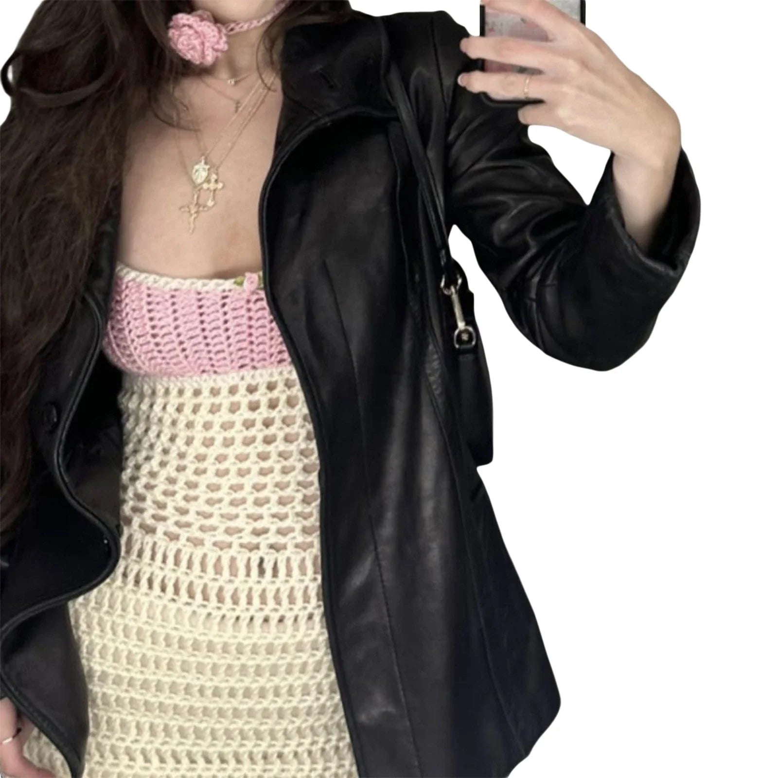 Stylish knitted dress with lace-up detail, available in blue, pink, and brown colors