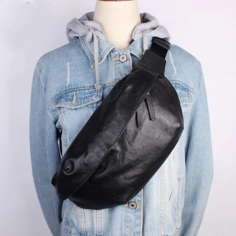 First Layer Cowhide Chest Bag, a stylish and durable accessory for the modern Kiwi lifestyle