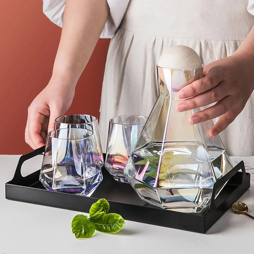 Elegant Glass Carafe Set with Sustainable Ashwood Lid - Perfect for Serving Beverages in New Zealand Homes