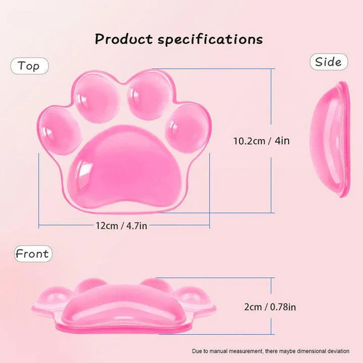 Ergonomic Kiwi cat paw mouse wrist rest with plush silicone padding and non-slip base for desk use