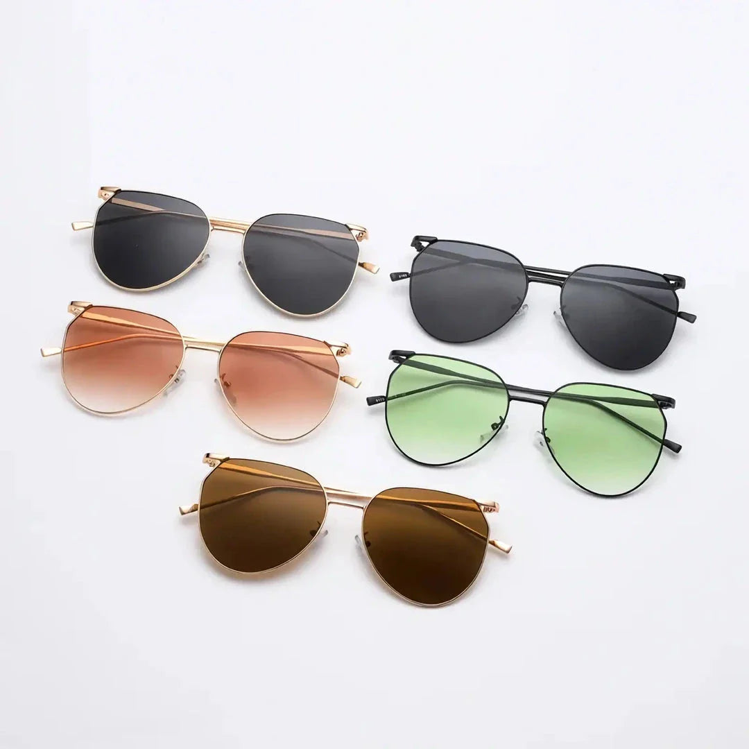 Premium Oval Sunglasses in Green with Gradient Lenses and Alloy Frames, Offering UV400 Protection and Timeless Style for the New Zealand Lifestyle