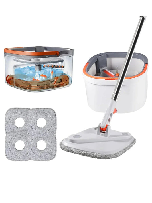 Effortless 360° Microfiber Mop with Water-Separation Bucket - A revolutionary floor cleaning tool designed for New Zealand households