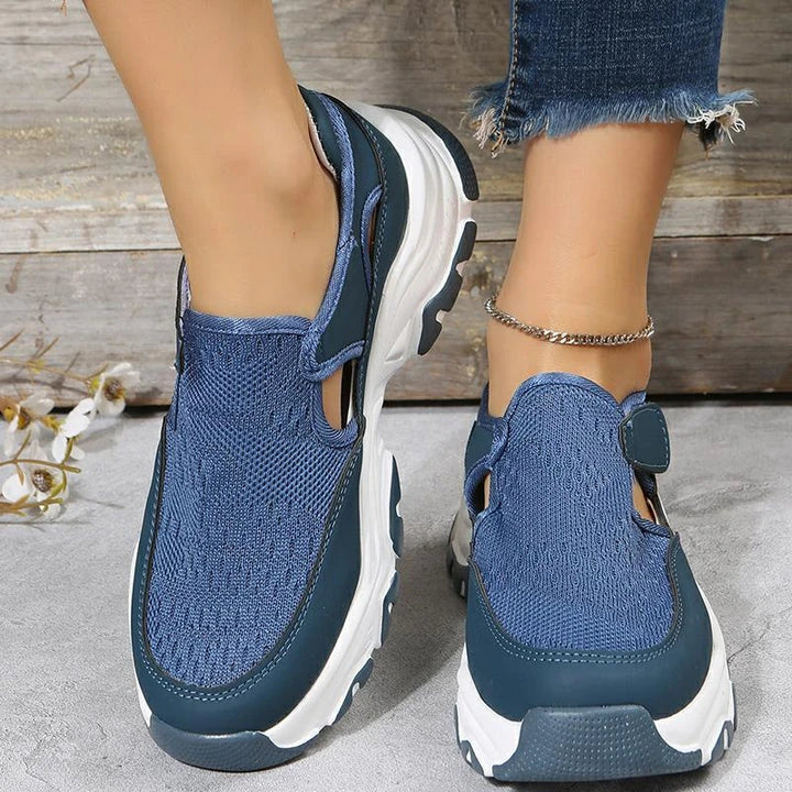 Stylish mesh sports shoes for women in various vibrant colours, featuring a breathable mesh upper and suede detailing for comfortable outdoor wear