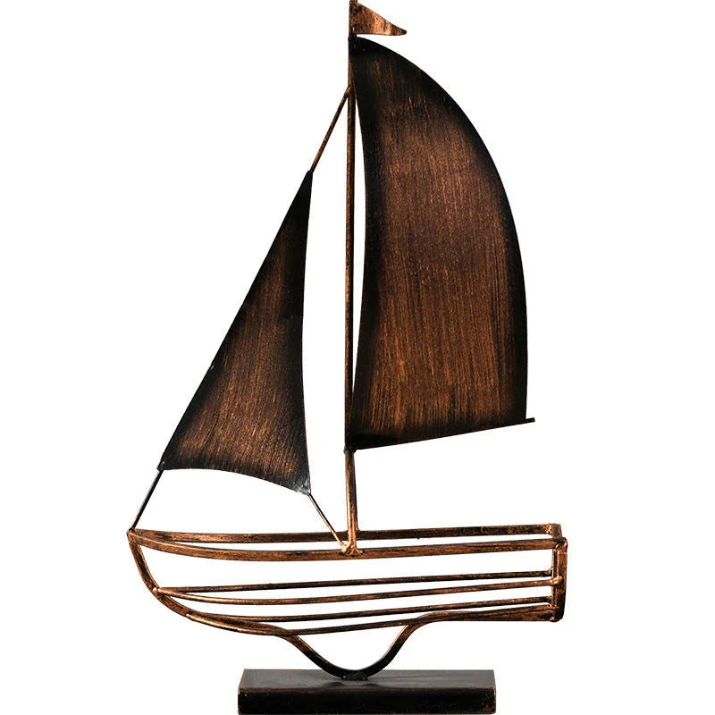 Stylish iron sailboat-shaped wine rack, a modern and nautical decor piece for Kiwi homes