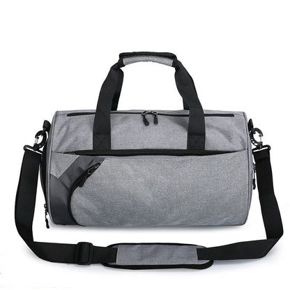 Versatile fitness bag with dry and wet compartments in classic Kiwi colours - red, blue, black, and dark grey