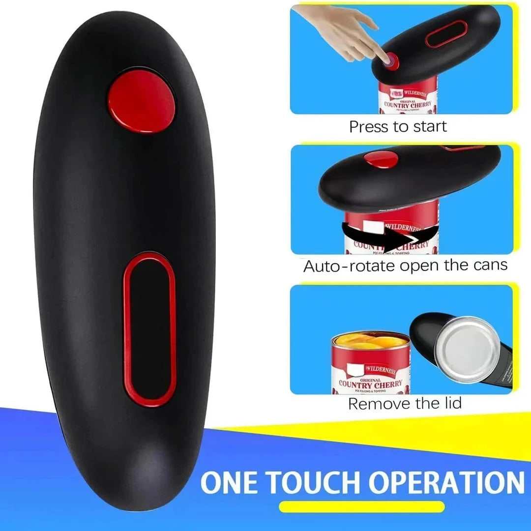 Compact Automatic Can Opener with One-Button Operation, Smooth Cutting Mechanism, and Versatile Multi-Function Design