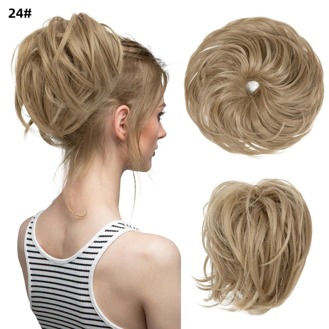 Fluffy and natural-looking hair bun made from premium domestic silk for easy, effortless updos