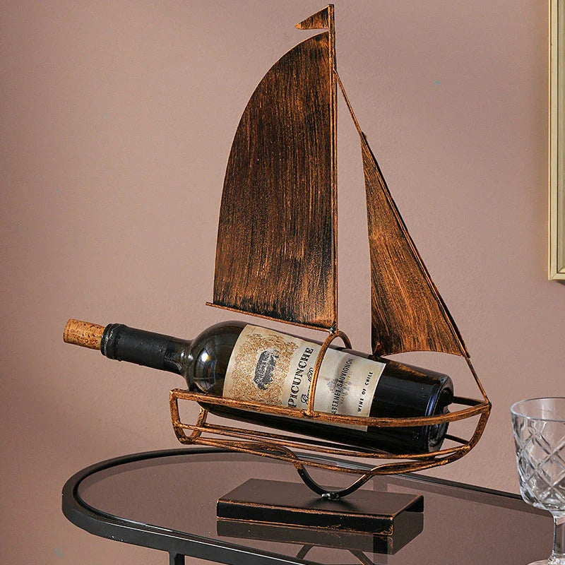 Shopfluxpro NZ Stylish Sailboat Wine Rack - A Nautical Decor Delight