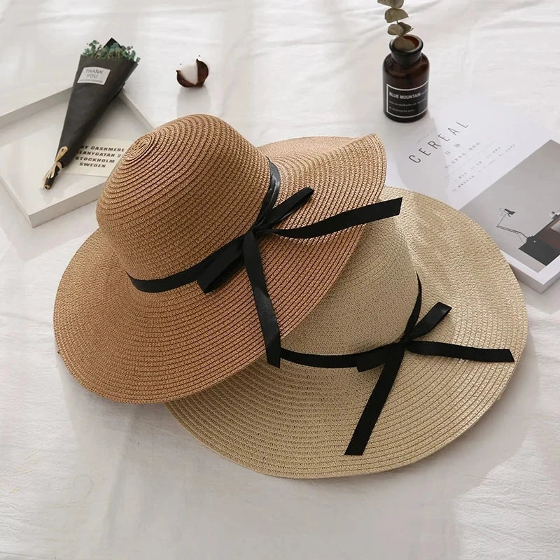 Fashionable summer straw hat for Kiwi women with wide brim and bow detail for sun protection and stylish look