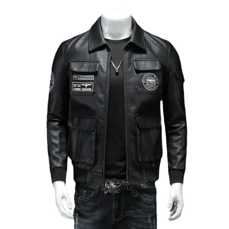 Sophisticated Kiwi-made leather jacket with slim fit and wool lining, suitable for all-season wear