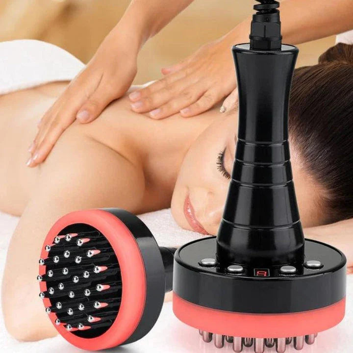 Intelligent Electric Meridian Brush, multi-functional device with EMS micro-current, vibration massage, and red light therapy for muscle relaxation and body wellness