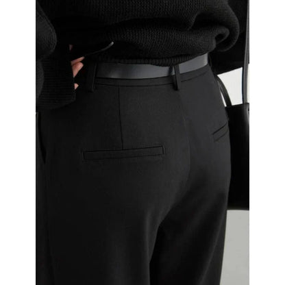 Korean high-waisted pleated casual trousers for Kiwi women, featuring a flattering silhouette and premium fabric blend