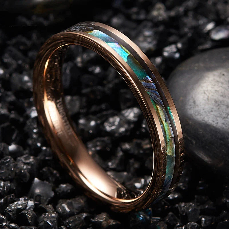 Rose Gold Plated Abalone Shell Ring - A Stylish Accessory for Kiwis