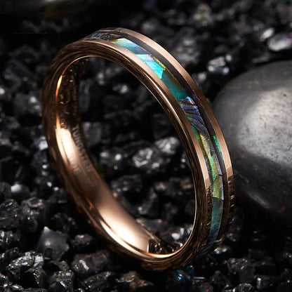 Rose Gold Plated Abalone Shell Ring - A Stylish Accessory for Kiwis
