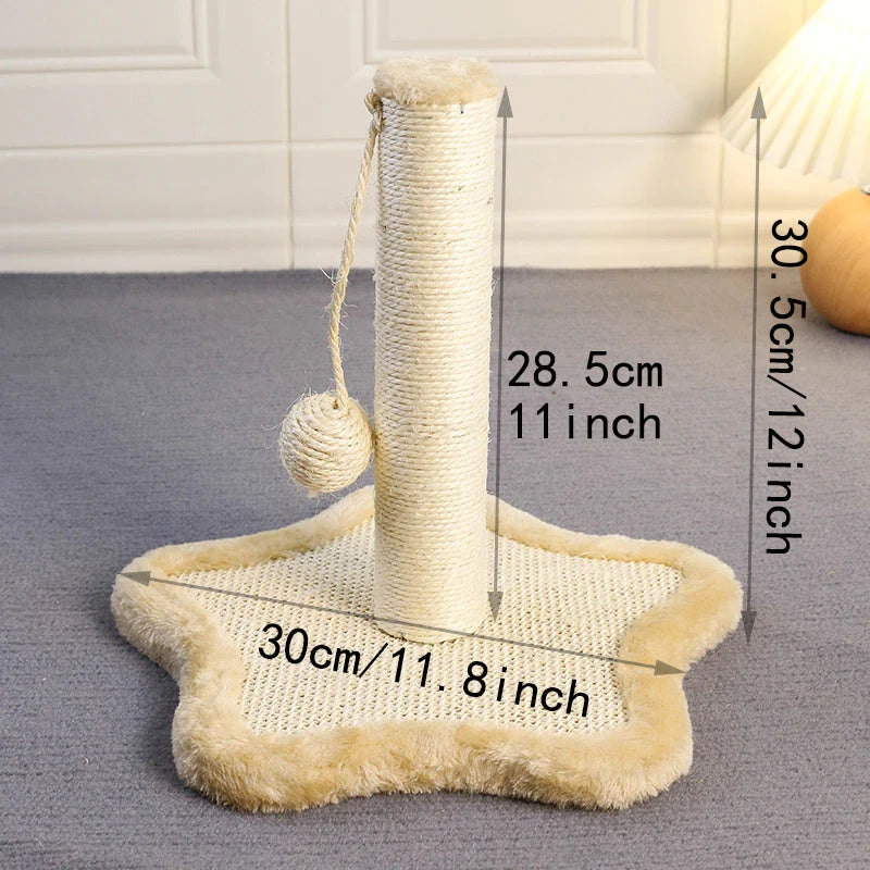 Compact cat scratching post with sisal rope and soft carpet base, perfect for New Zealand homes