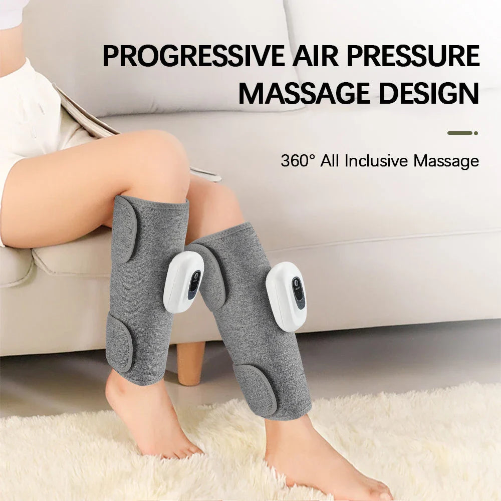 360° air compression leg, arm and calf massager with adjustable settings and portable design