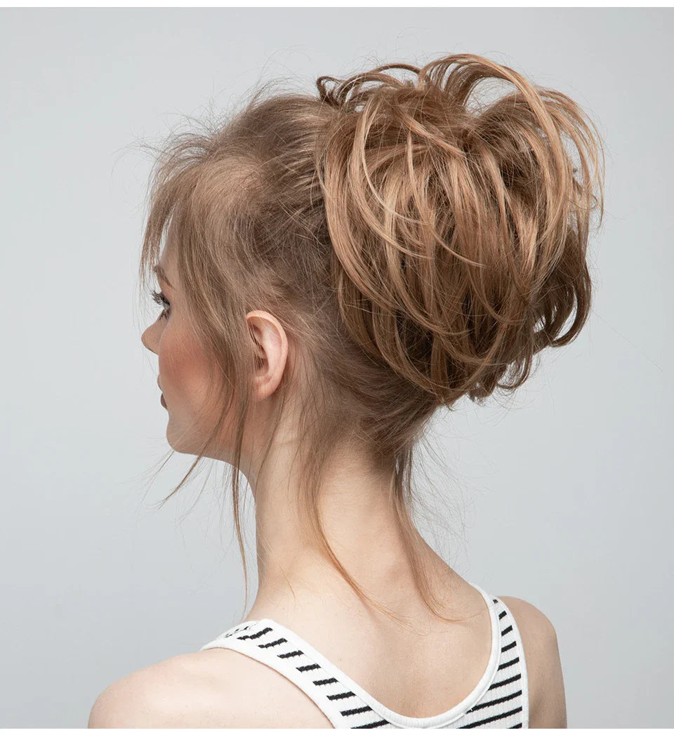 Fluffy and natural-looking hair bun made from premium domestic silk for easy, effortless updos