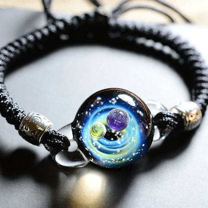 Stellar Constellation Glass Bracelet with unique constellation patterns and vibrant colors