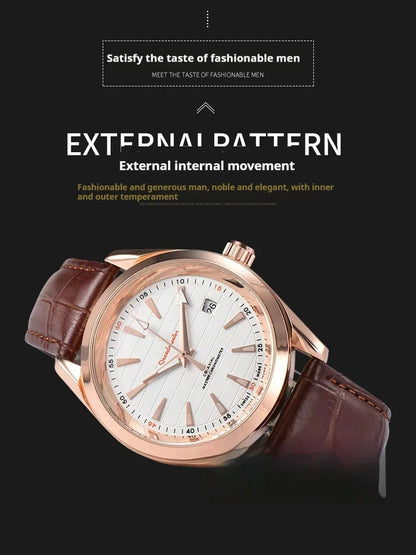 Trendha Automatic Watch in black, featuring a stainless steel case, mineral crystal, and smooth automatic movement for everyday wear.