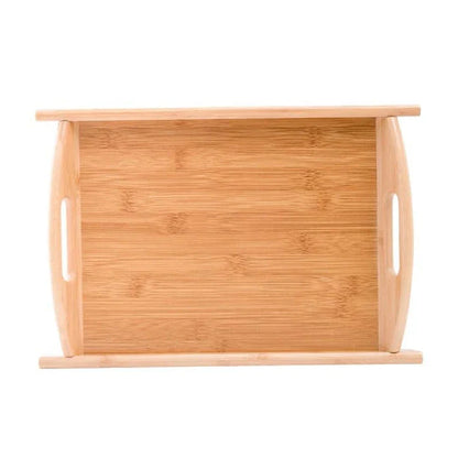 A beautiful, natural bamboo serving tray with a warm brown hue, perfect for hosting and organizing in any Kiwi kitchen.