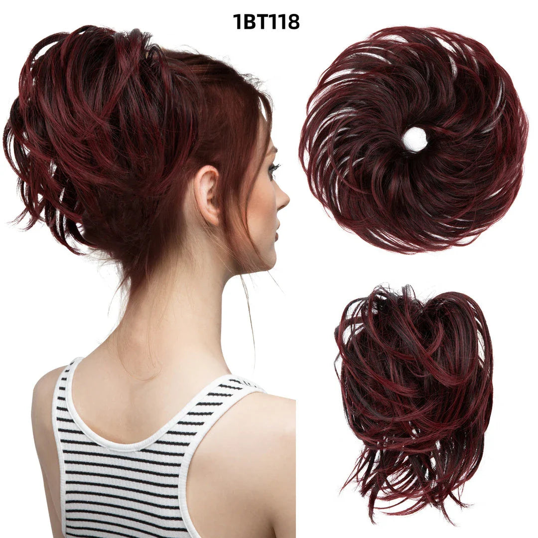 Fluffy and natural-looking hair bun made from premium domestic silk for easy, effortless updos