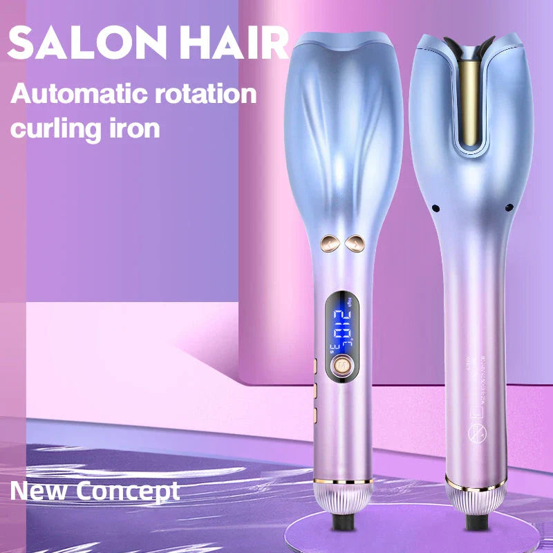 Multi-Automatic LCD Ceramic Rotating Hair Curler for creating effortless, salon-quality curls at home