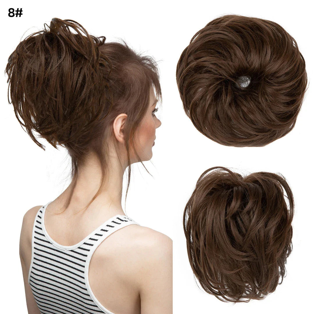 Fluffy and natural-looking hair bun made from premium domestic silk for easy, effortless updos