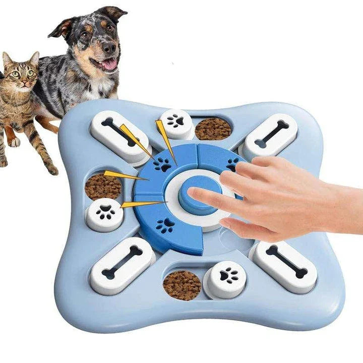 Interactive Squeaky Dog Puzzle Toy with Treat Dispenser and Sound Enrichment Features for Mental Stimulation and Fun