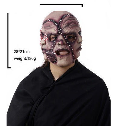 A realistic three-sided horror mask crafted from 100% natural latex, perfect for Kiwi Halloween and costume parties.