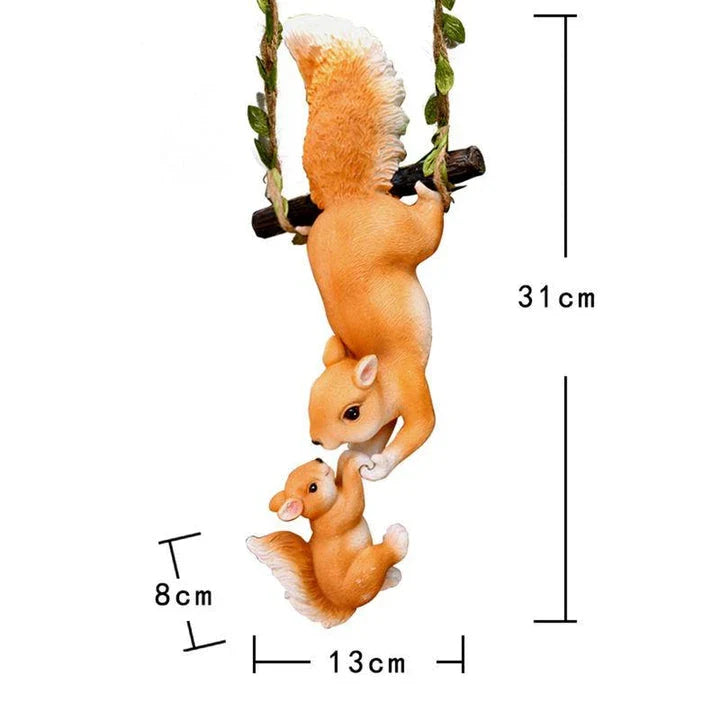 Charming resin figure of a climbing squirrel ornament for outdoor garden decor