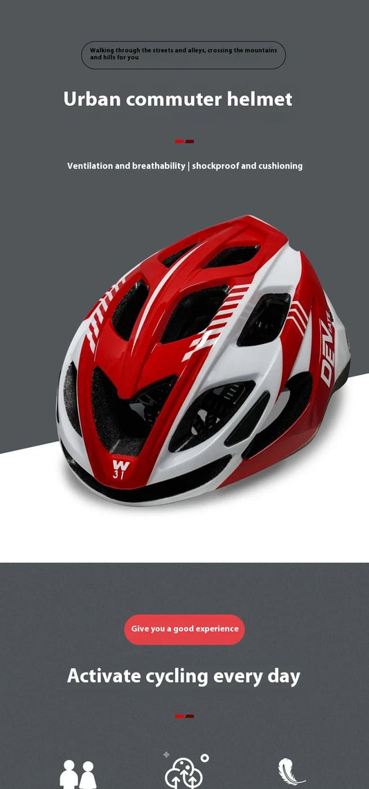 Plus-size cycling helmet with artistic graphics, lightweight and breathable design for comfortable and safe cycling