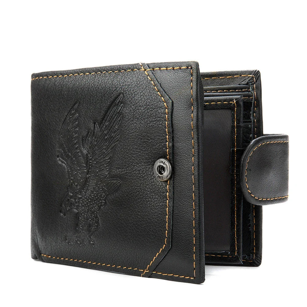 Premium leather coin wallet with multi-compartment design for organized Kiwi blokes