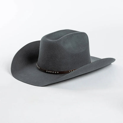 A stylish denim hat with rivet detailing, perfect for autumn weather in New Zealand.