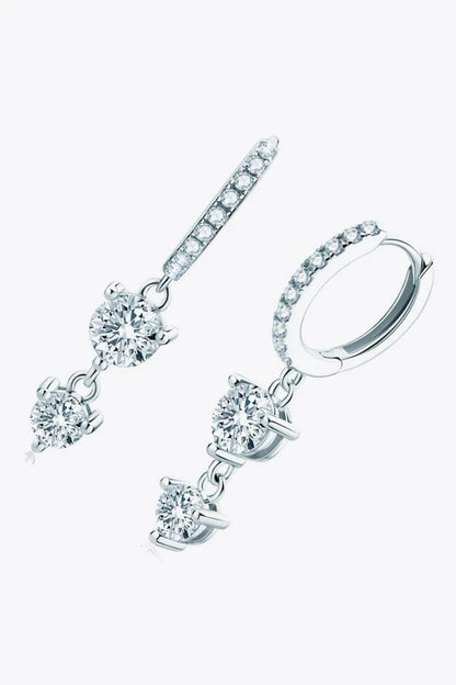 Sustainable Moissanite Dangle Earrings with 925 Sterling Silver, Platinum, and Gold Plating