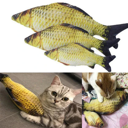 Kiwi-made plush fish toy for cats, designed to stimulate natural hunting instincts and provide a durable scratching surface