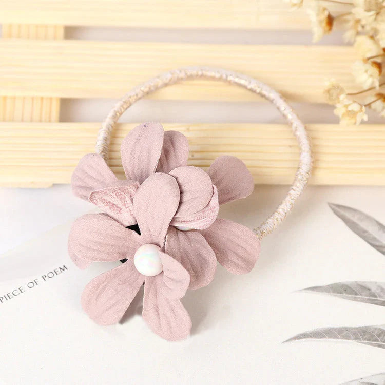 Stylish purple floral elastic hair rope accessory for women