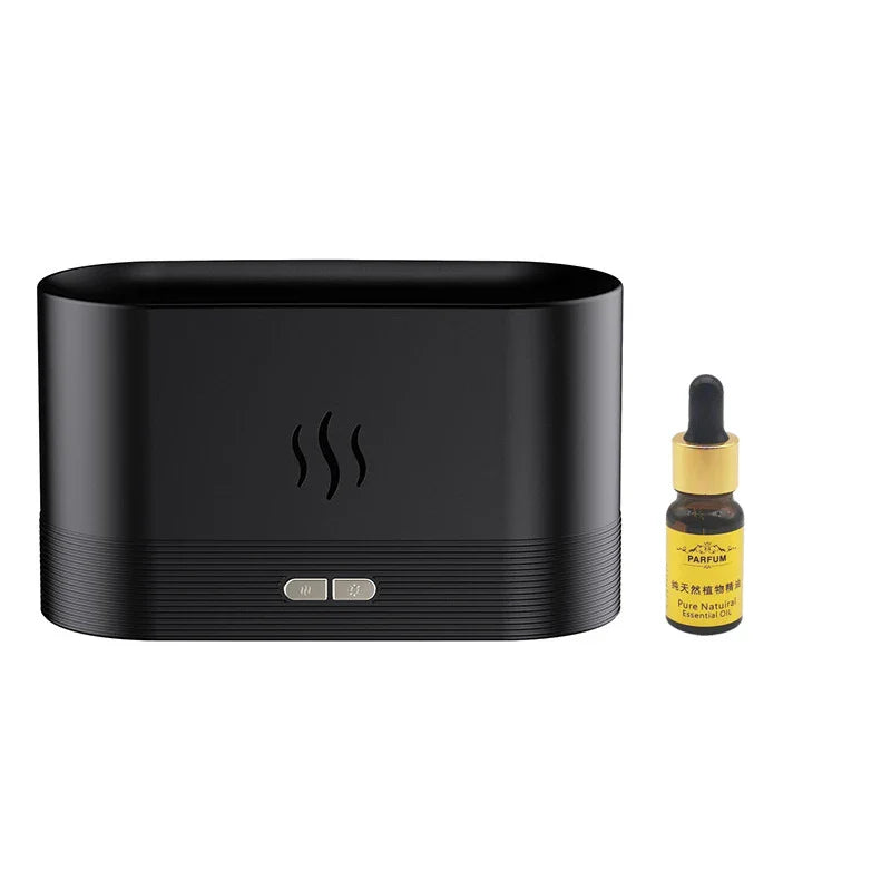 Captivating flame-effect aroma diffuser with customisable lighting and essential oil diffusion capabilities