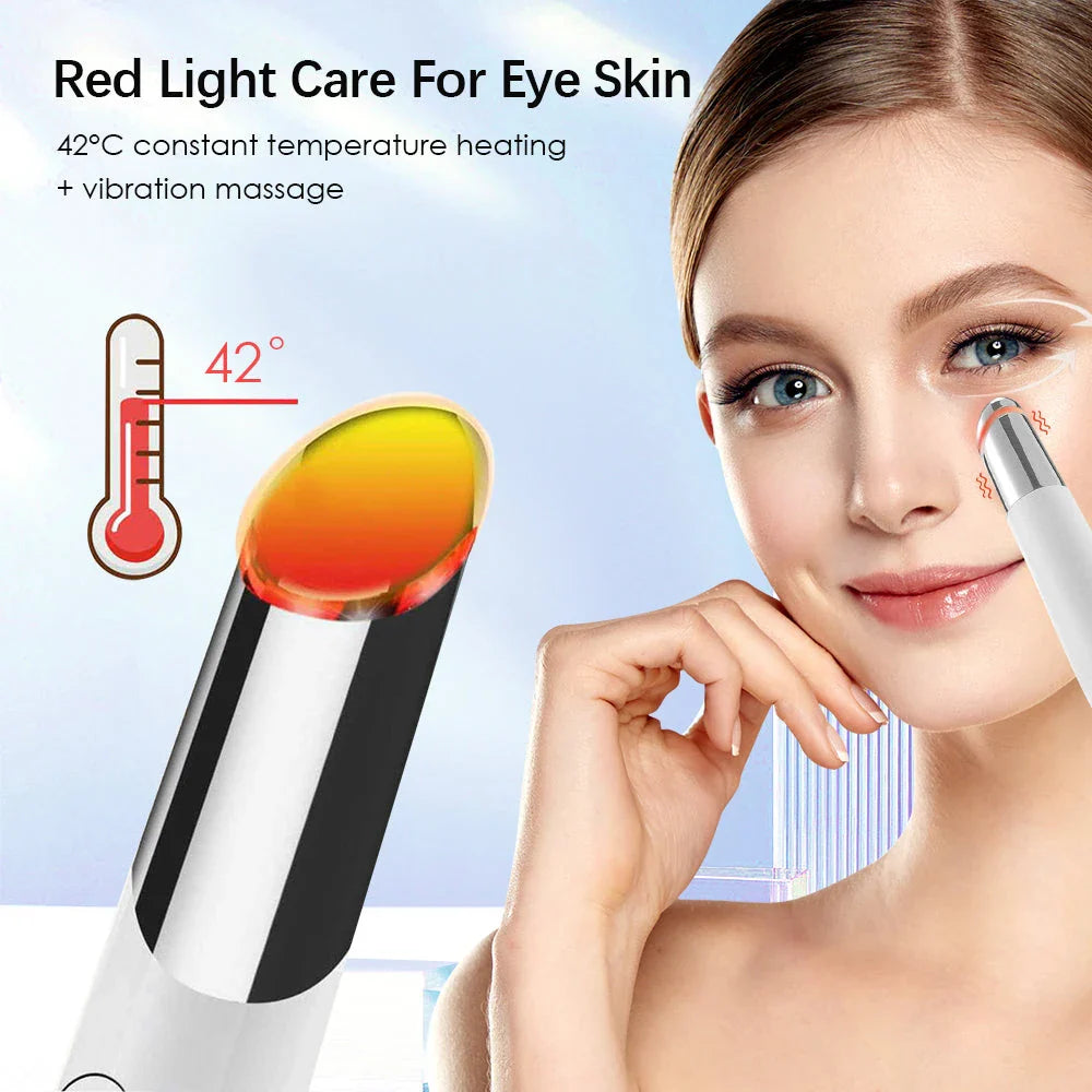 Revitalizing Eye Massage Pen with red, blue, and purple light therapy for eye care and rejuvenation