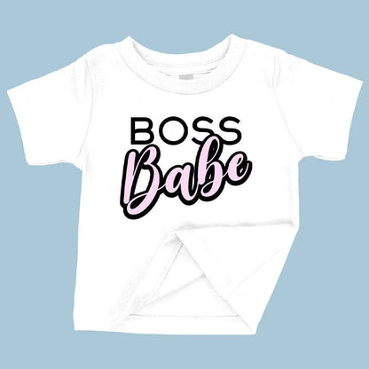 Comfy baby graphic t-shirt with 'Boss Babe' design, made from premium Airlume cotton