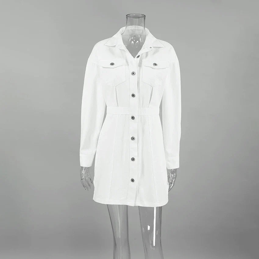 Stylish Commuter Dress in White - A sustainable and versatile wardrobe essential for the modern Kiwi woman