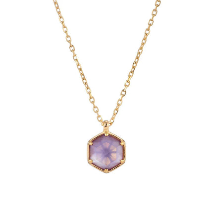 Premium 925 sterling silver Natural Amethyst Necklace with geometric-inspired design, a versatile and elegant accessory from New Zealand.