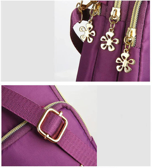 Versatile Kiwi 3-Layer Zipper Shoulder Bag in Various Colours