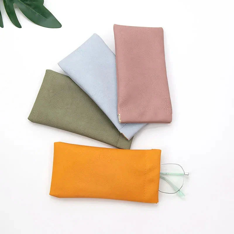 Soft PU Leather Glasses Pouch in Assorted Kiwi-Inspired Colours for Protecting Eyewear